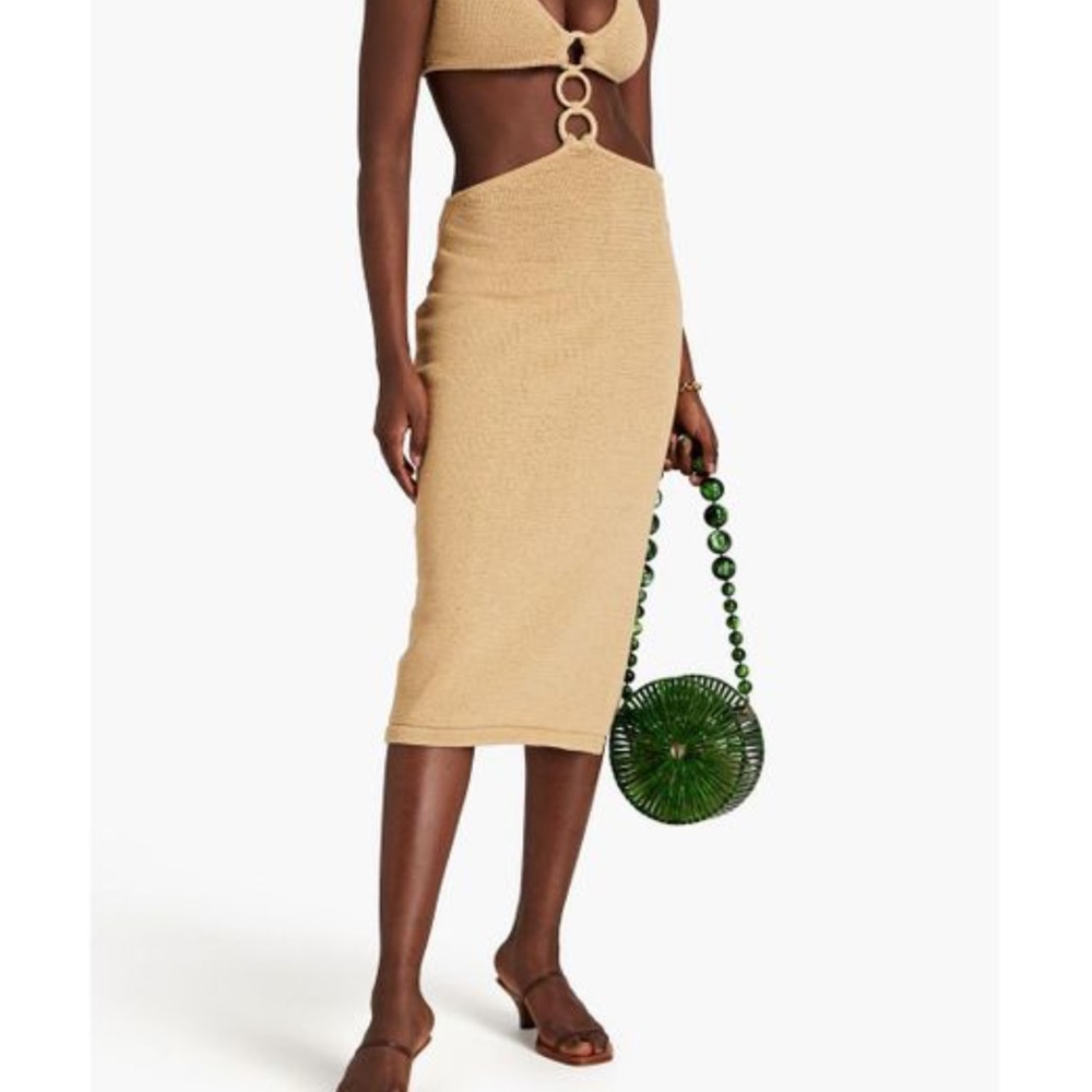 Cult Gaia
Women's Natural Mert Cutout Cotton-blend Midi Dress - Size Small